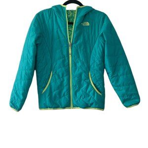 Girl's The North Face Mossbud Swirl Green Reversible Jacket Size‎ L (14/16)
